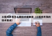 小程序开发怎么跟技术提要求（小程序开发的技术需求）